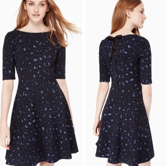 kate spade Dresses & Skirts - KATE SPADE Leopard Print Lace-up Ponte Dress